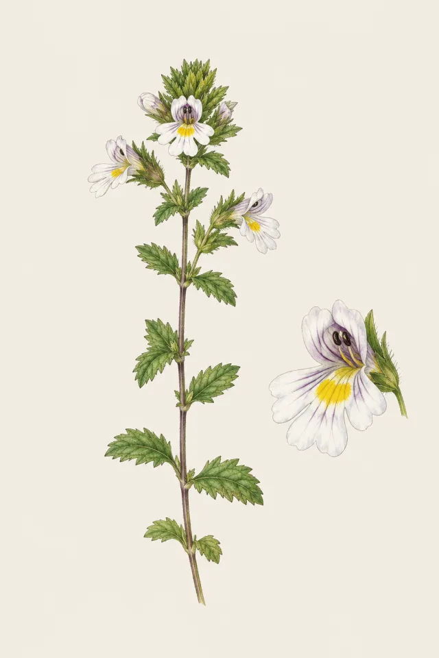 Ботаническа илюстрация на Euphrasia officinalis